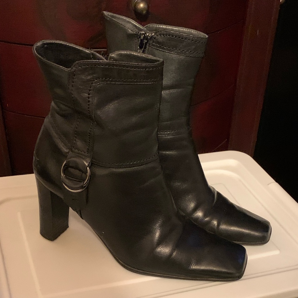 Nine West Leather Ankle Boots 3 Heel